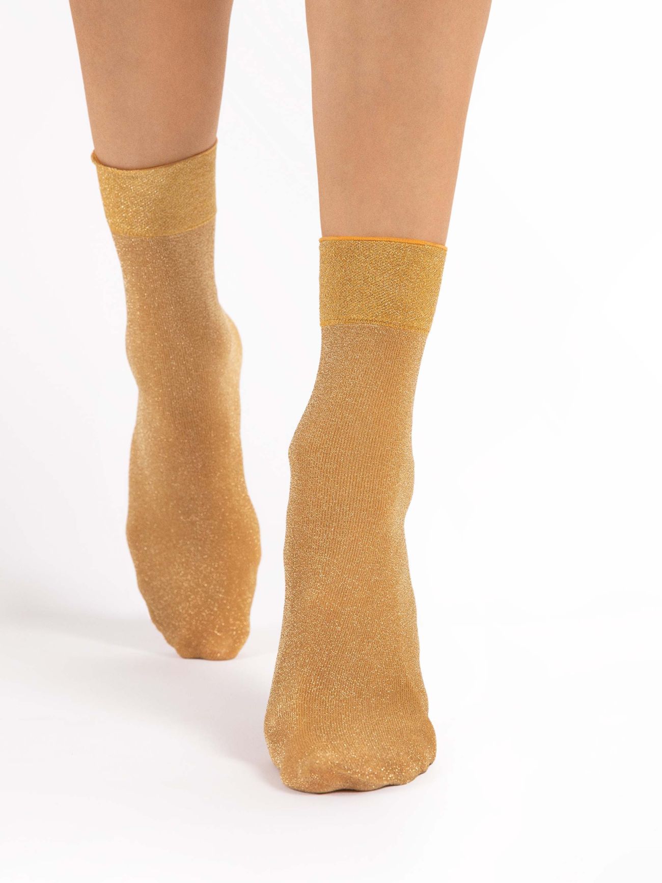 chaussettes brillantes couleur or 60 deniers