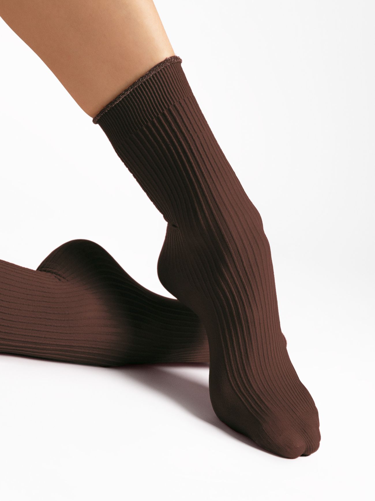 chaussette couleur chocolat 40 deniers fiore