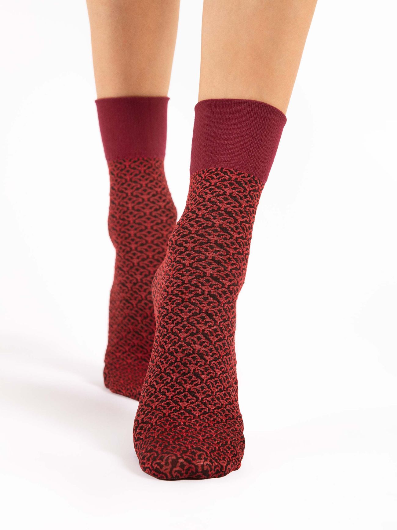 chaussettes noir rouge 40den fiore