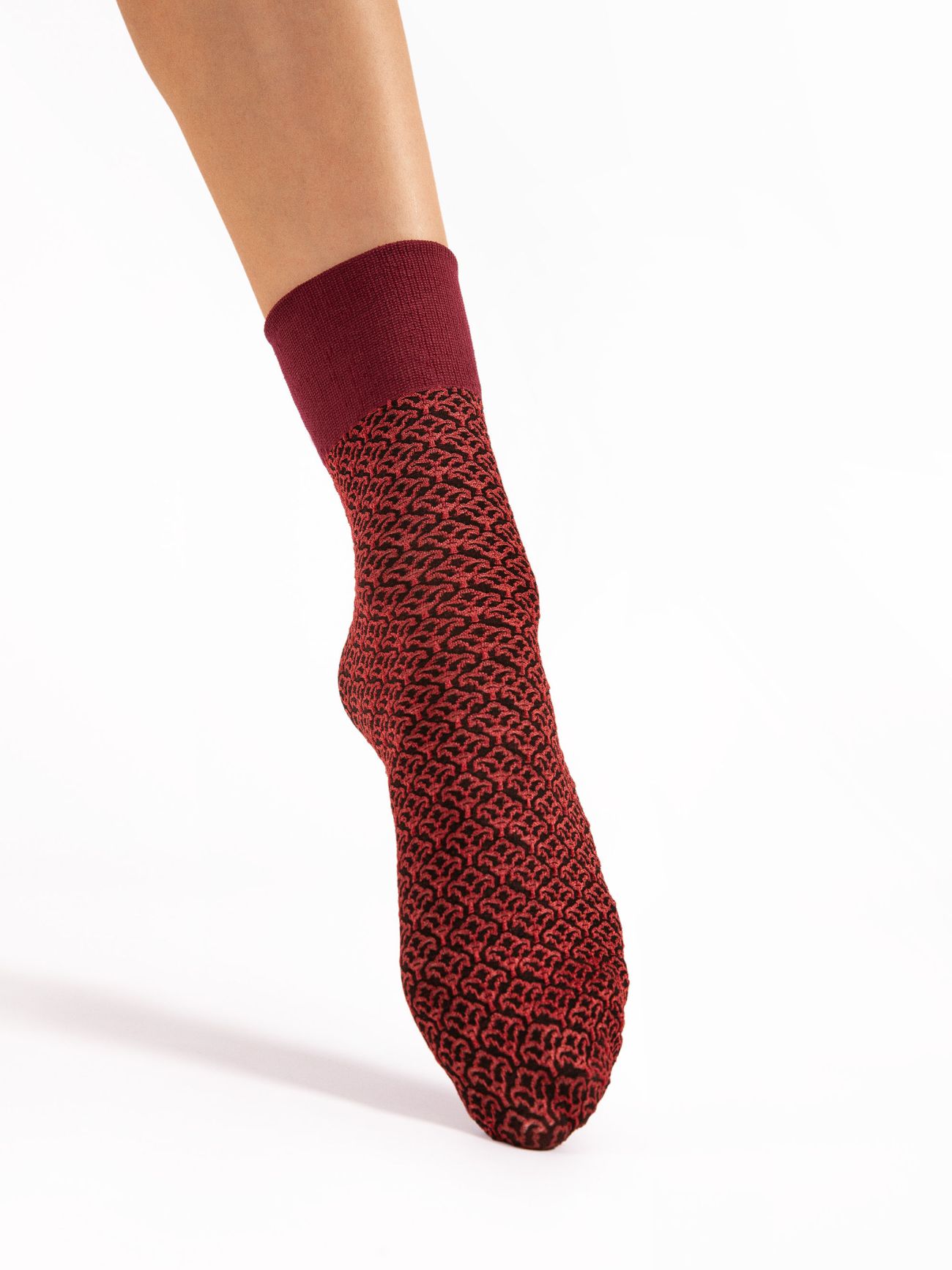 chaussette bordeaux 40 deniers fiore