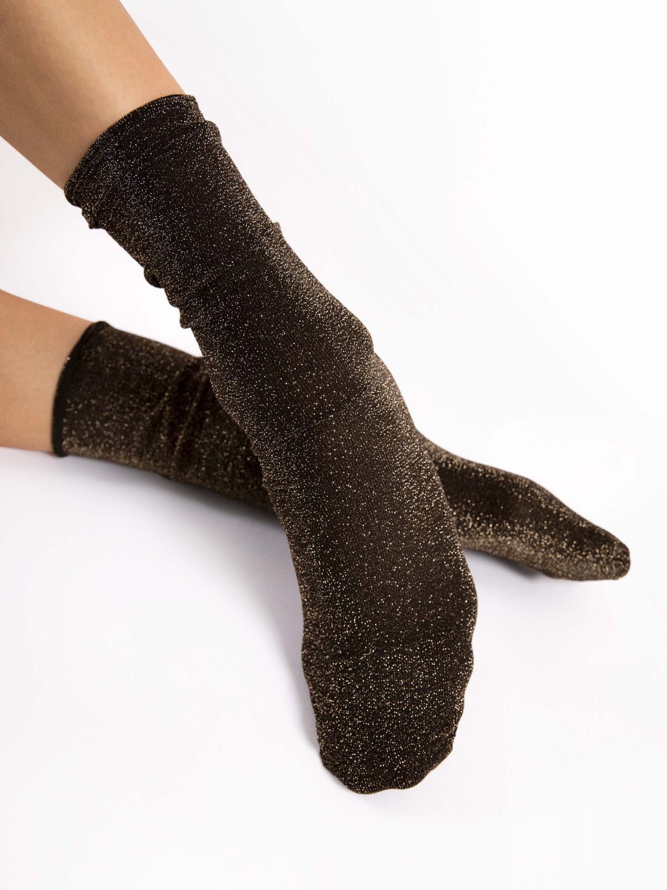 chaussettes 40 deniers couleur or