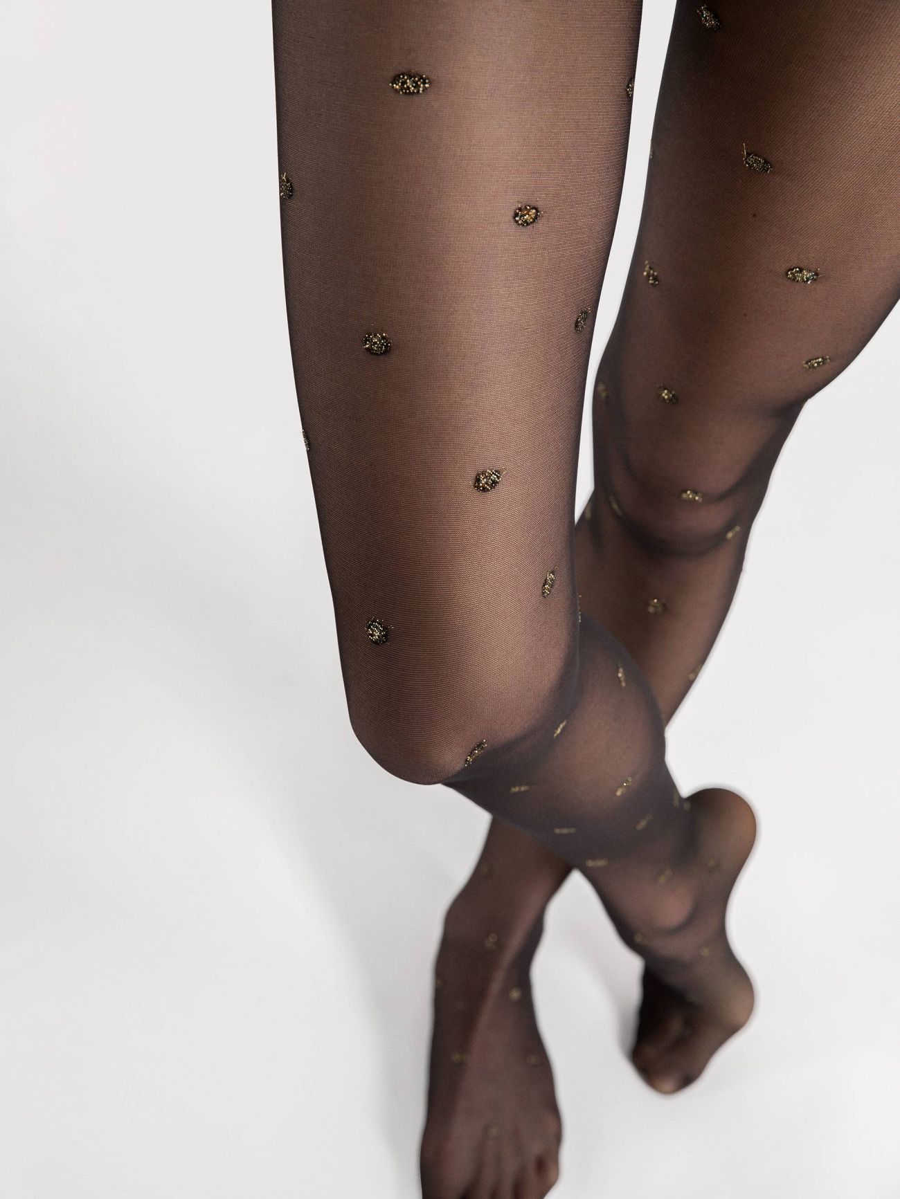 collant noir 20 deniers avec des confettis