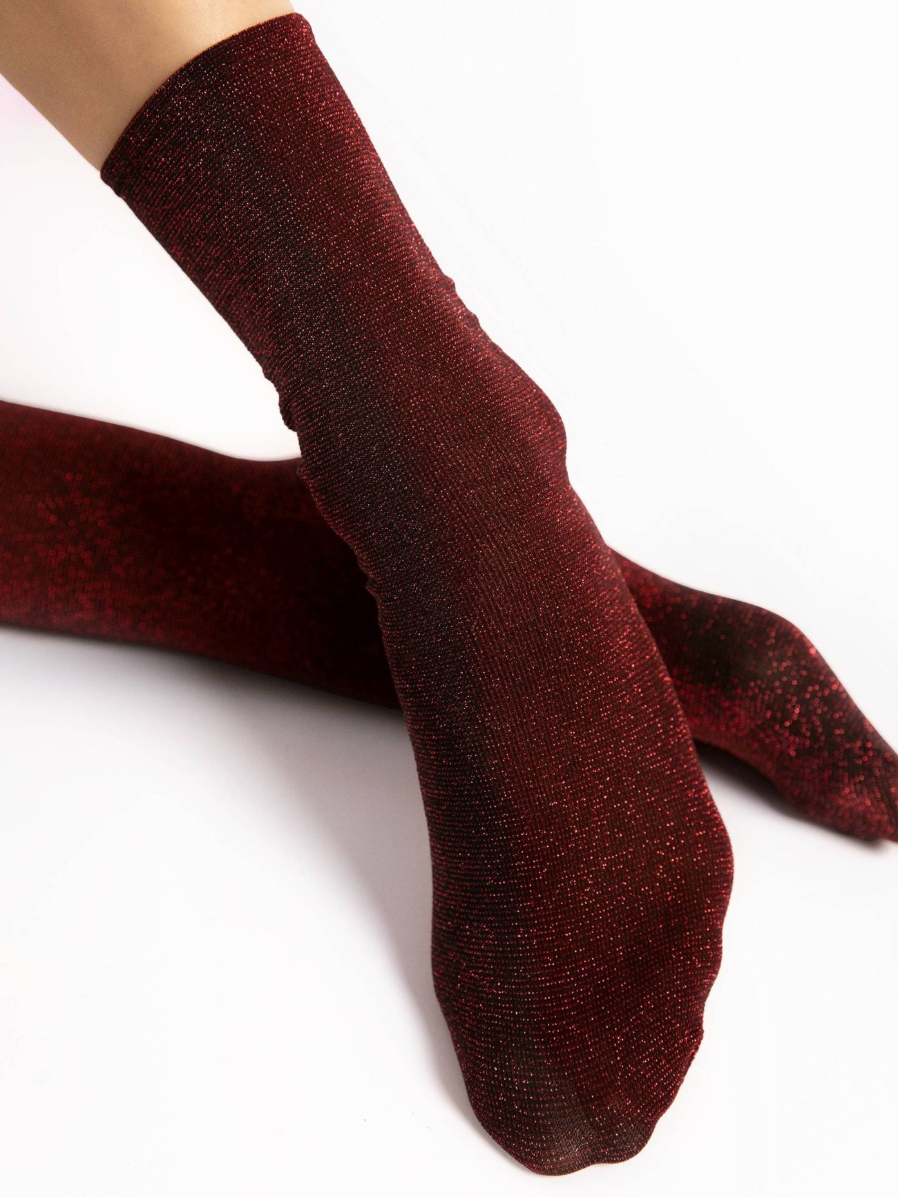 chaussette fiore bestie rouge brillant 60 deniers