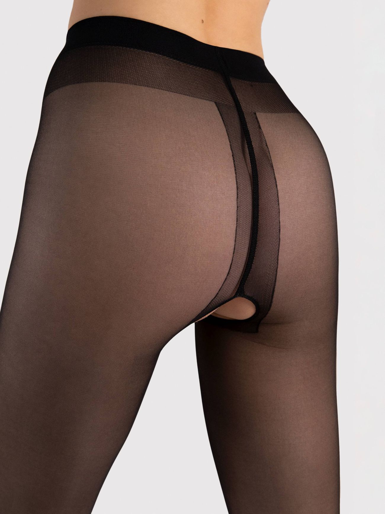 collant sexy ouvert noir fiore 20 deniers