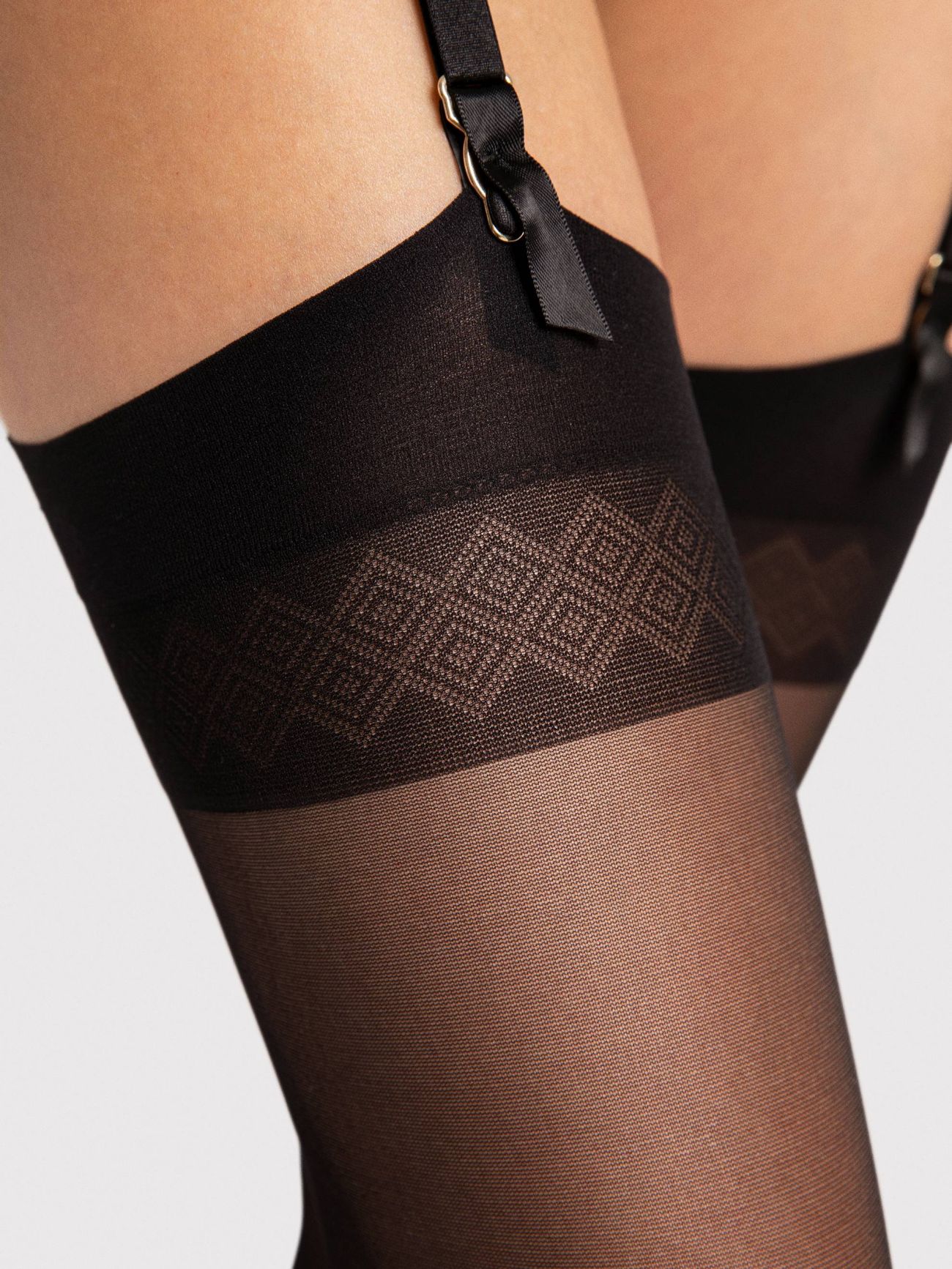 bas porte jarretelle fiore noir romance 20 deniers