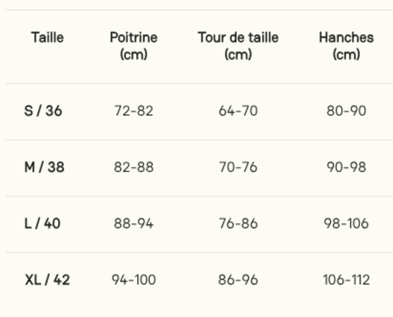 tailles porte jarretelles fiore