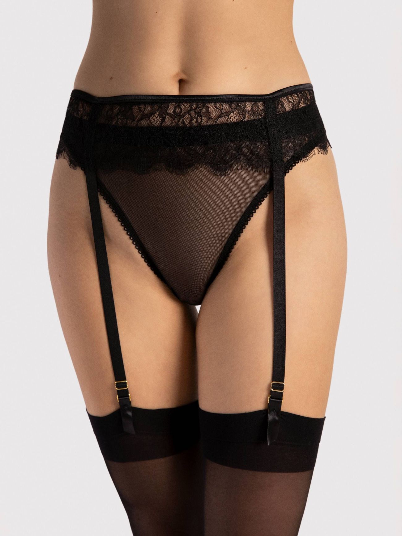 porte jarretelles noir sexy en dentelle