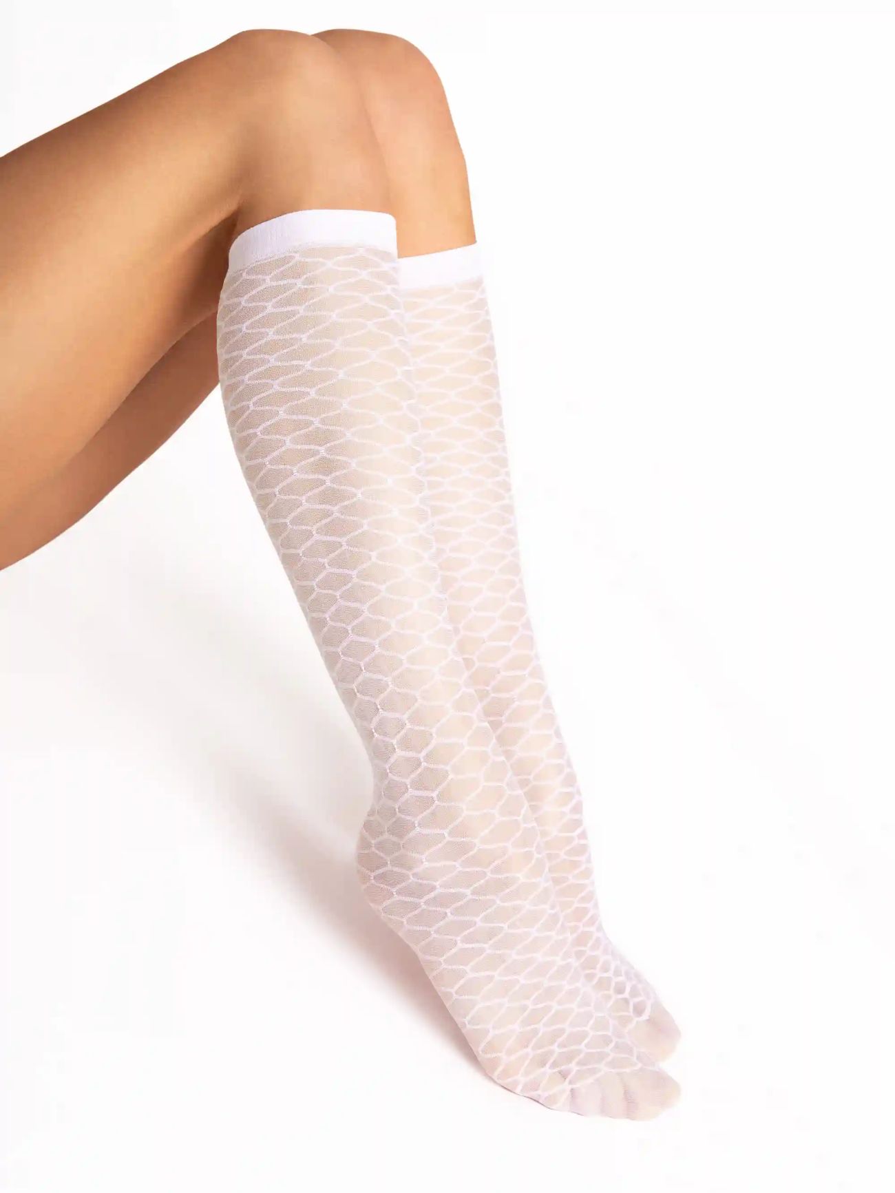 chaussettes hautes blanches 20 deniers