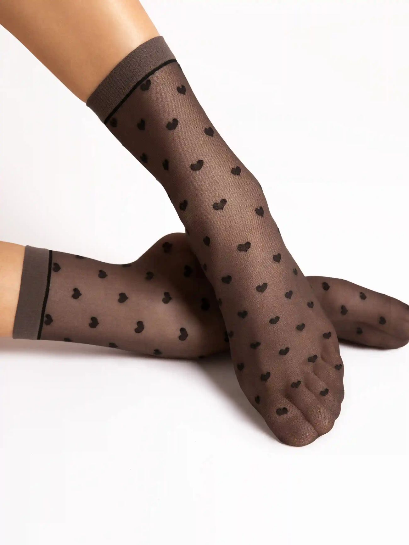 chaussettes moka avec des coeurs
