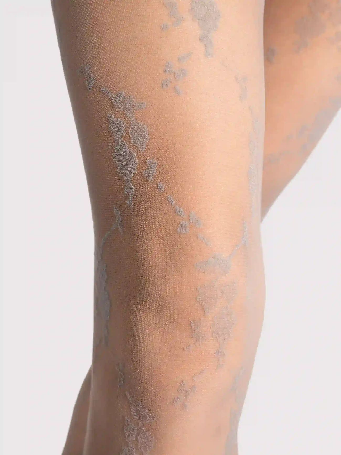 collant floral mode gris 20 deniers