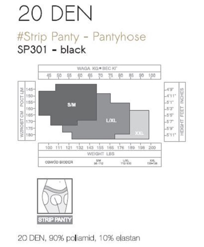 SP301 Noir tableau taille