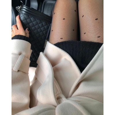 collant en resille noir avec plumetis 20 deniers fiore jane