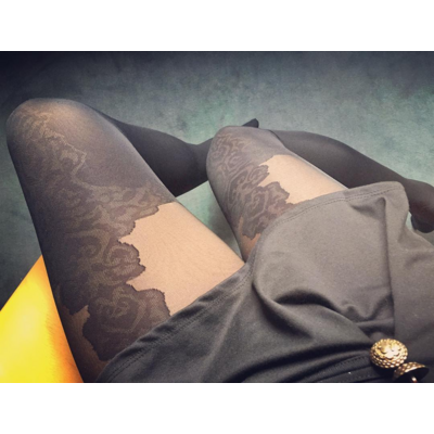 collant fiore gladis 40 deniers avec effet porte jarretelle et ligne couture