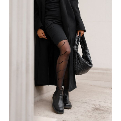 collant noir black swan fiore