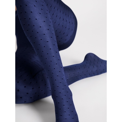 collant bleu plumetis 40 deniers