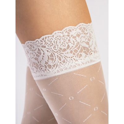 bas auto blanc dentelle