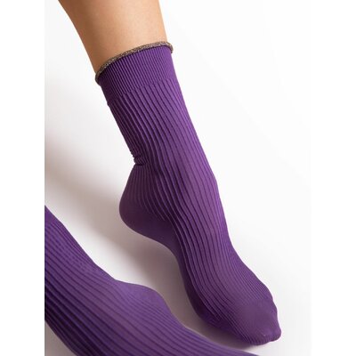 chaussette 40 denier purple fiore sassy