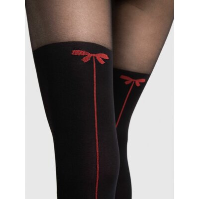 noeud rouge sur collant fiore