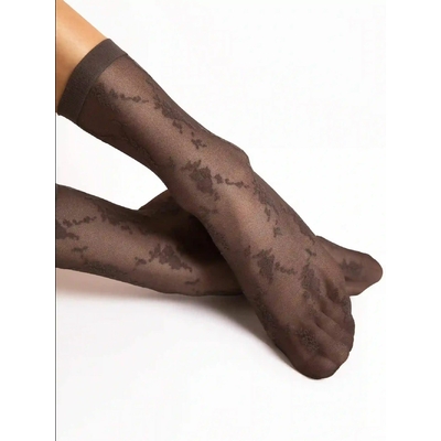 chaussettes à fleurs couleur moka