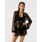 femme en kimono sexy noir fiore