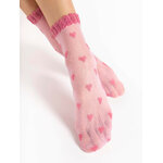 socquette rose avec des coeurs