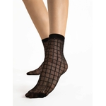 socquette fiore grid noir 20 deniers