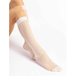chaussette haute blanche fine 15 deniers