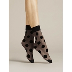 socquette noir plumetis 20 deniers