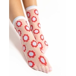 chaussette blanche avec des fleurs rouge-20-den