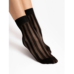 chaussettes noir 20 deniers à rayures