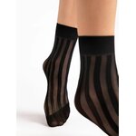 chaussettes à rayures noir 20 deniers fiore