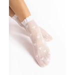 chaussette fine blanches avec des coeurs fiore kokoro