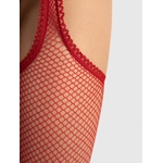 collant sexy ouvert en resille rouge