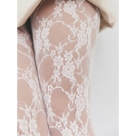 collant blanc en dentelle