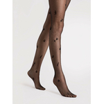 collant fiore noir petale