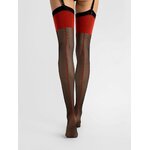 bas jarretelles avec ligne couture rouge