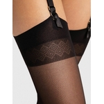 bas porte jarretelle fiore noir romance 20 deniers