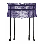 porte jarretelles en dentelle violette
