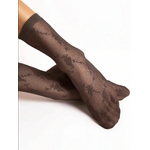 chaussettes à fleurs couleur moka