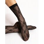 chaussettes à fleurs noir