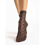 chaussettes avec des coeurs couleur moka