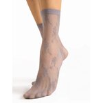 chaussettes grise clair avec des fleurs