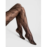 collant noir 20 deniers avec des fleurs