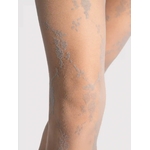 collant floral mode gris 20 deniers