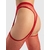 collant rouge en resille ouvert à l'entre jambe
