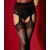 collant ouvert noir et rouge fiore amour