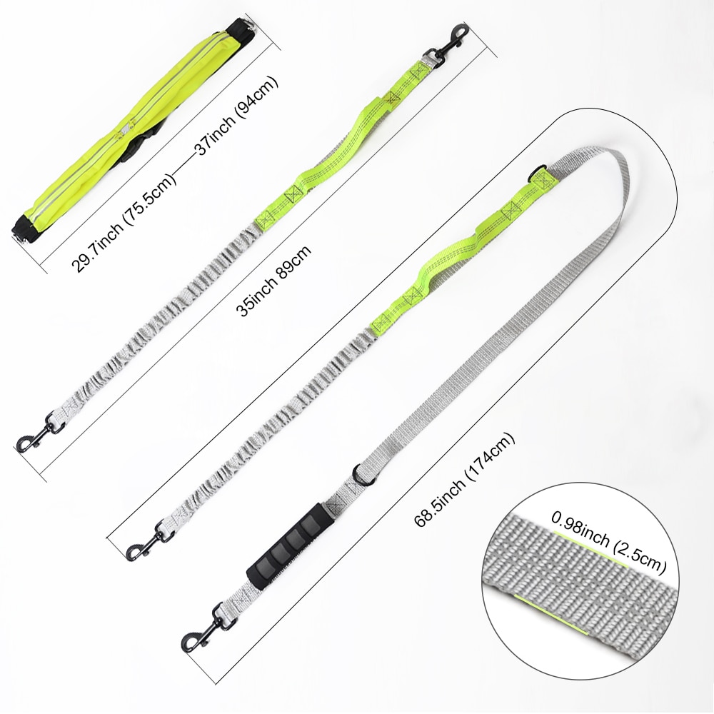 Dog-Leash-Double-Leashes-Running-Walking-Elasticity-Hand-Freely-Reflective-Nylon-Adjustable-Leashs-For-small-Medium