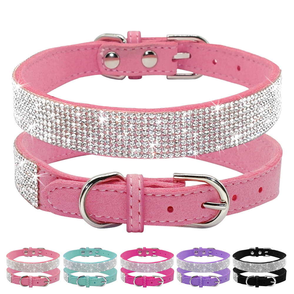 Bling-Rhinestone-Cat-Collars-Adjustable-Leather-Bowknot-Puppy-Kitten-Collar-For-Small-Medium-Dogs-Cats-Chihuahua