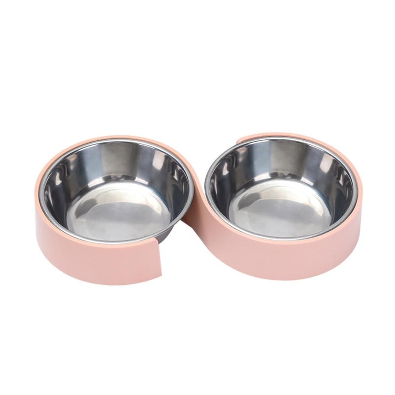 Anti-d-rapant-Double-chien-bols-en-acier-inoxydable-distributeur-d-eau-de-nourriture-pour-animaux