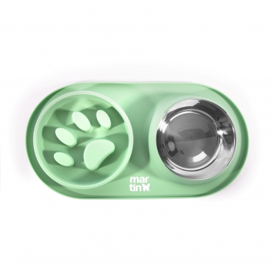 gamelle-anti-glouton-vert-en-silicone-et-inox-pour-chien-350ml